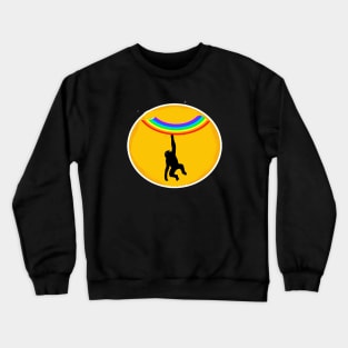 monkey hanging in Rainbow Crewneck Sweatshirt